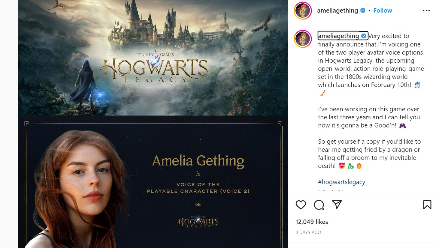 Hogwarts Legacy Voice Actor