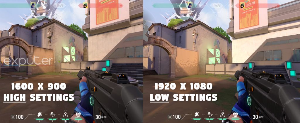 900p High vs 1080p Low settings in Valorant