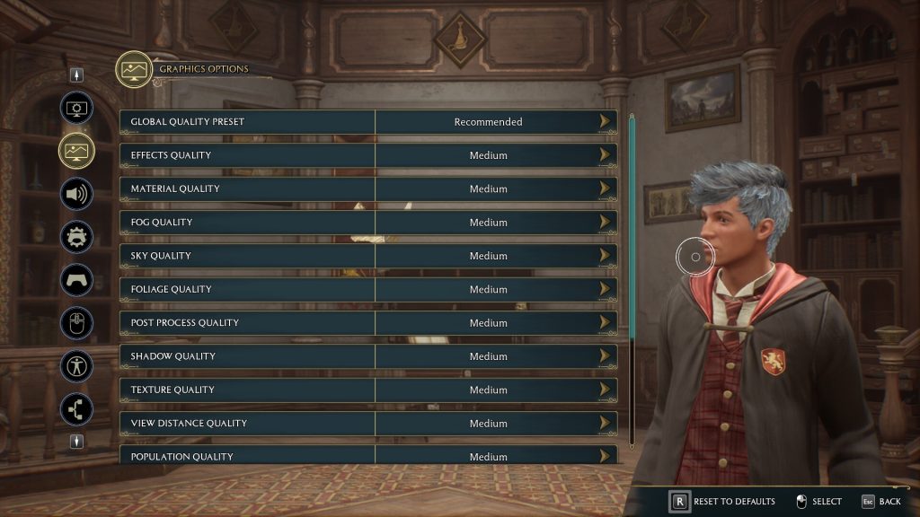 HOGWARTS LEGACY DISPLAY SETTINGS CONSOLE visual data 5