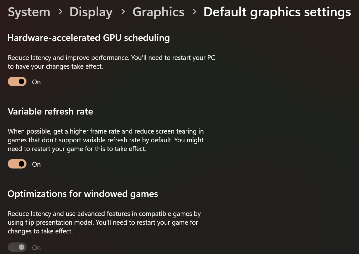 Enable Hardware Accelerated GPU Scheduling