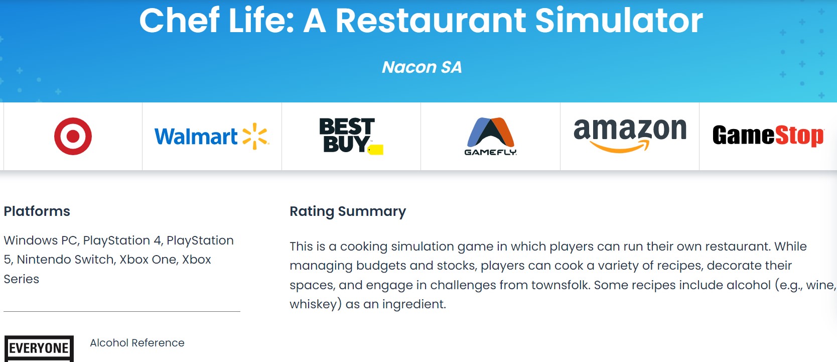 Chef Life: A Restaurant Simulator Rating