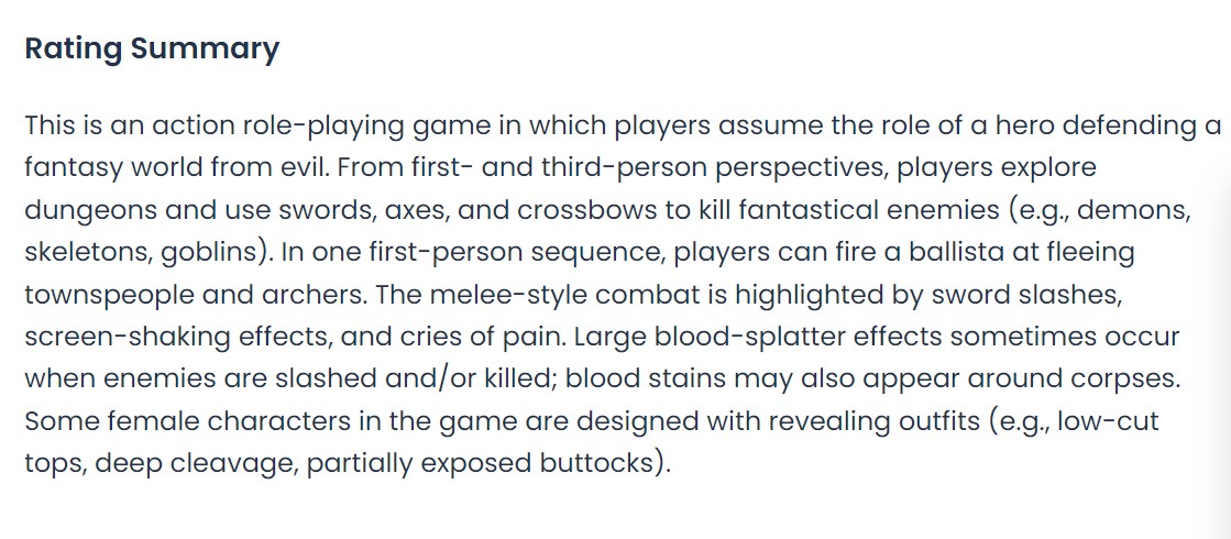 Enclave HD Rating Summary