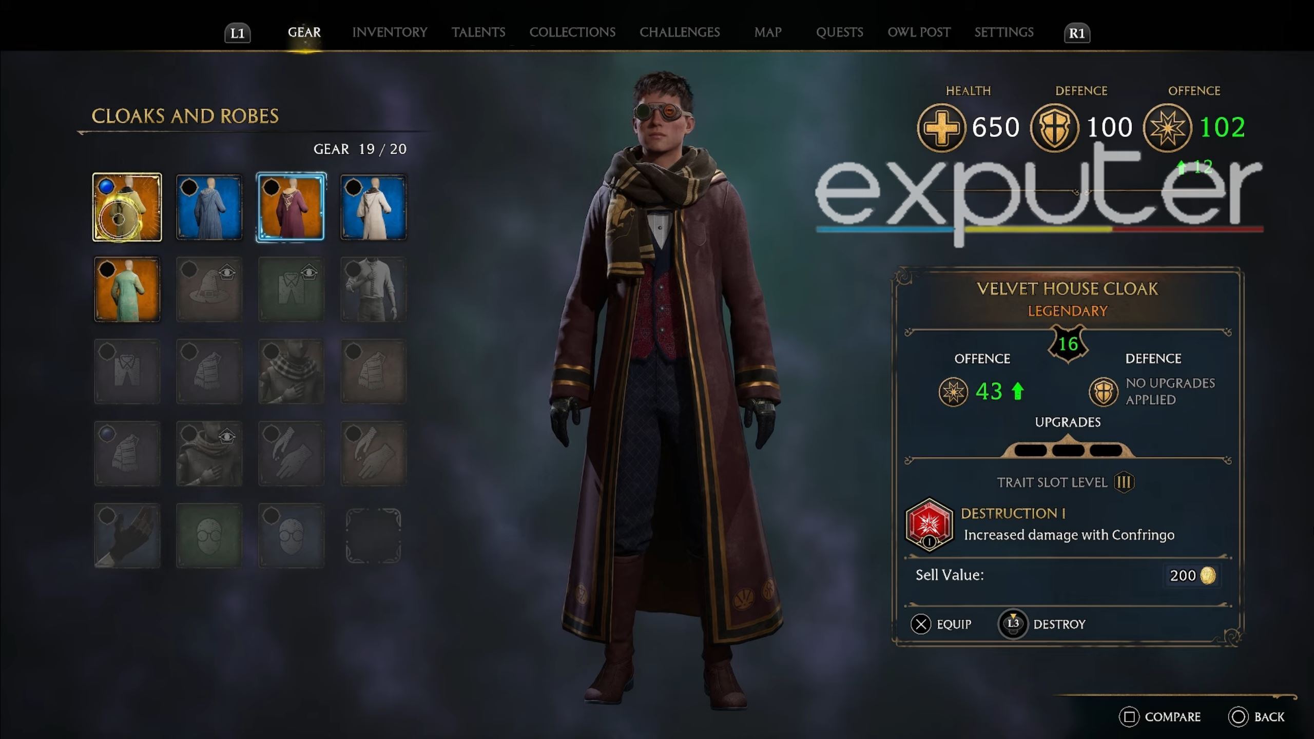 hogwarts legacy early game legendary gear