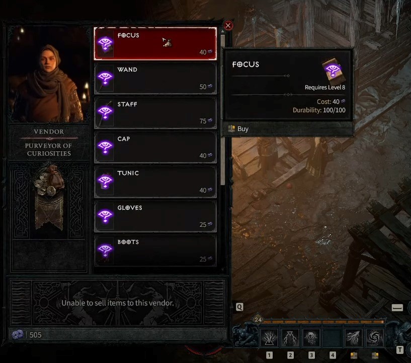 Purveyor of Curiosities in Diablo 4