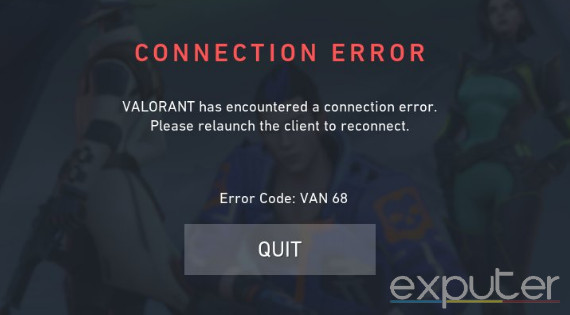 valorant error code 68 message