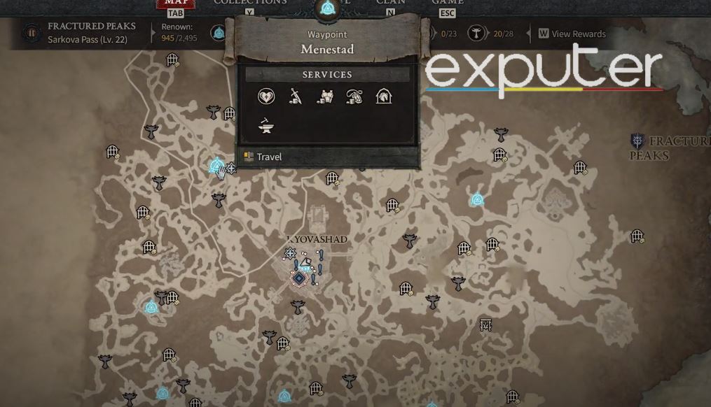 Menestad waypoint in diablo 4 location