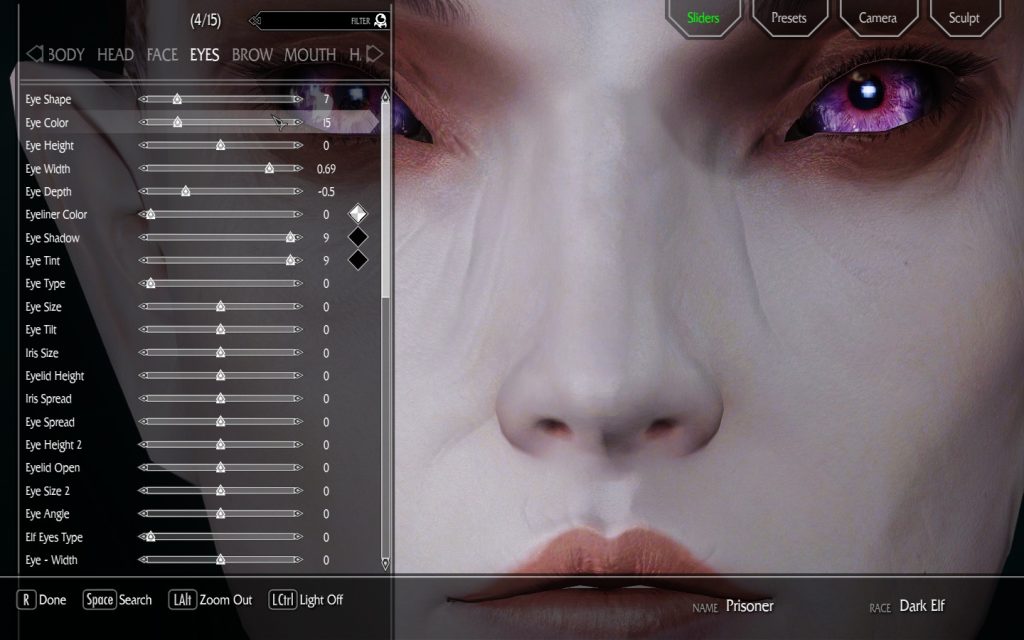 Natural Eyes Mod in Skyrim