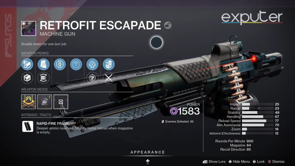 Destiny 2 Retrofit Escapade Retrofit escapade 