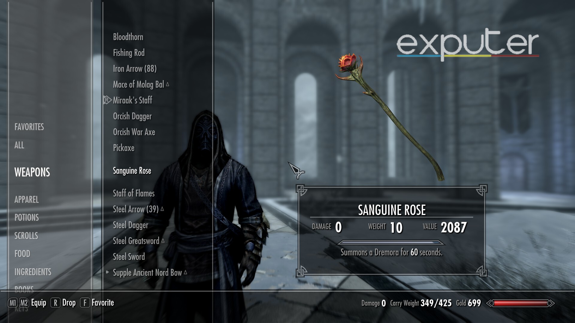 The mage gear sanguine rose in skyrim.