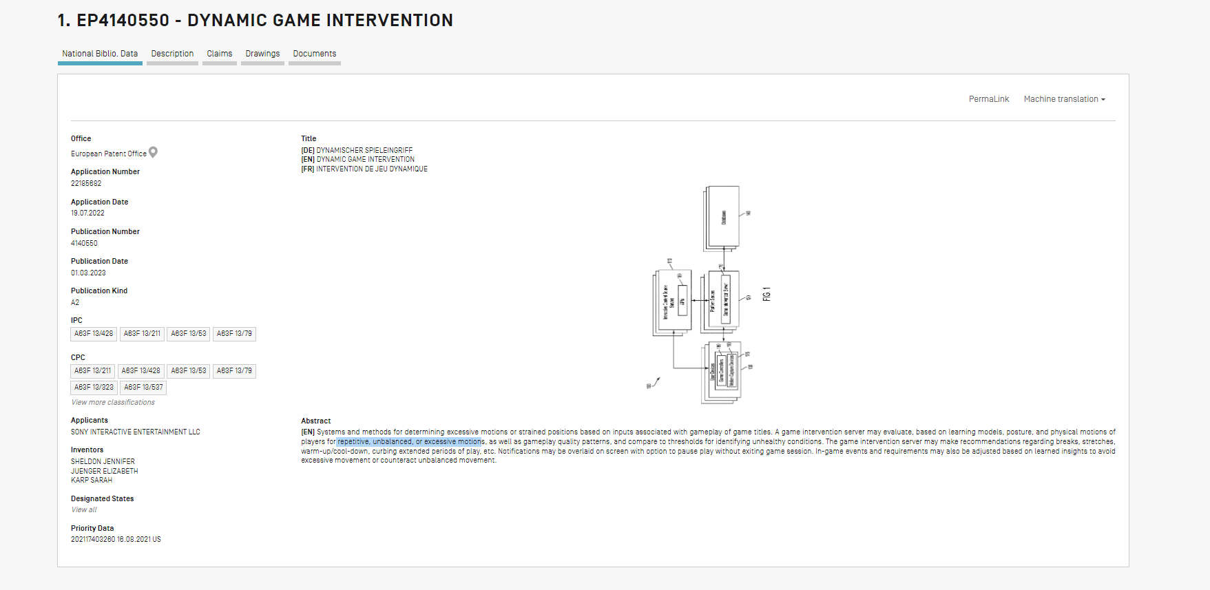 The Dynamic Game Intervention Patent by Sony