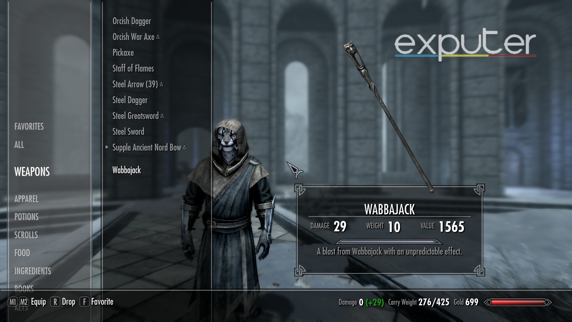 Mage Gear in Skyrim the Wabbajack.