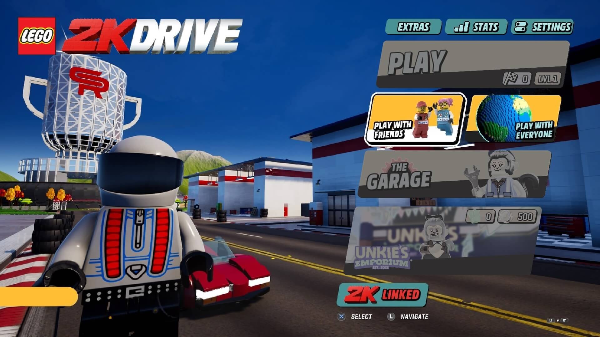 Lego 2K Drive main menu