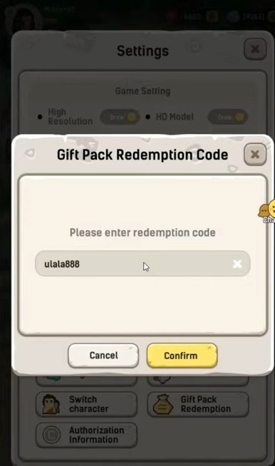 Claiming Codes Window In Ulala Idle Adventure