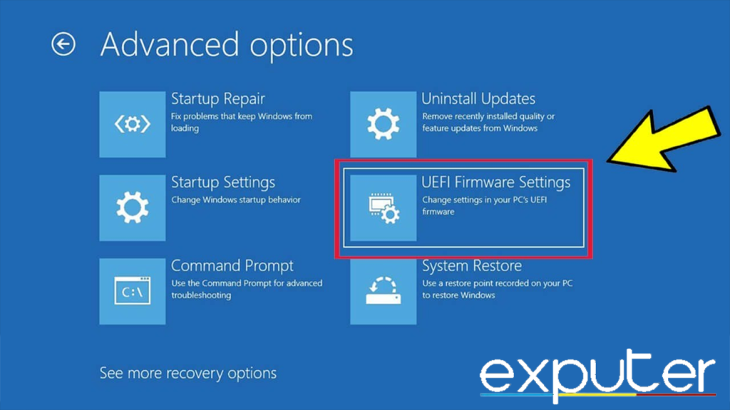 Opening UEFI Firmware Settings.