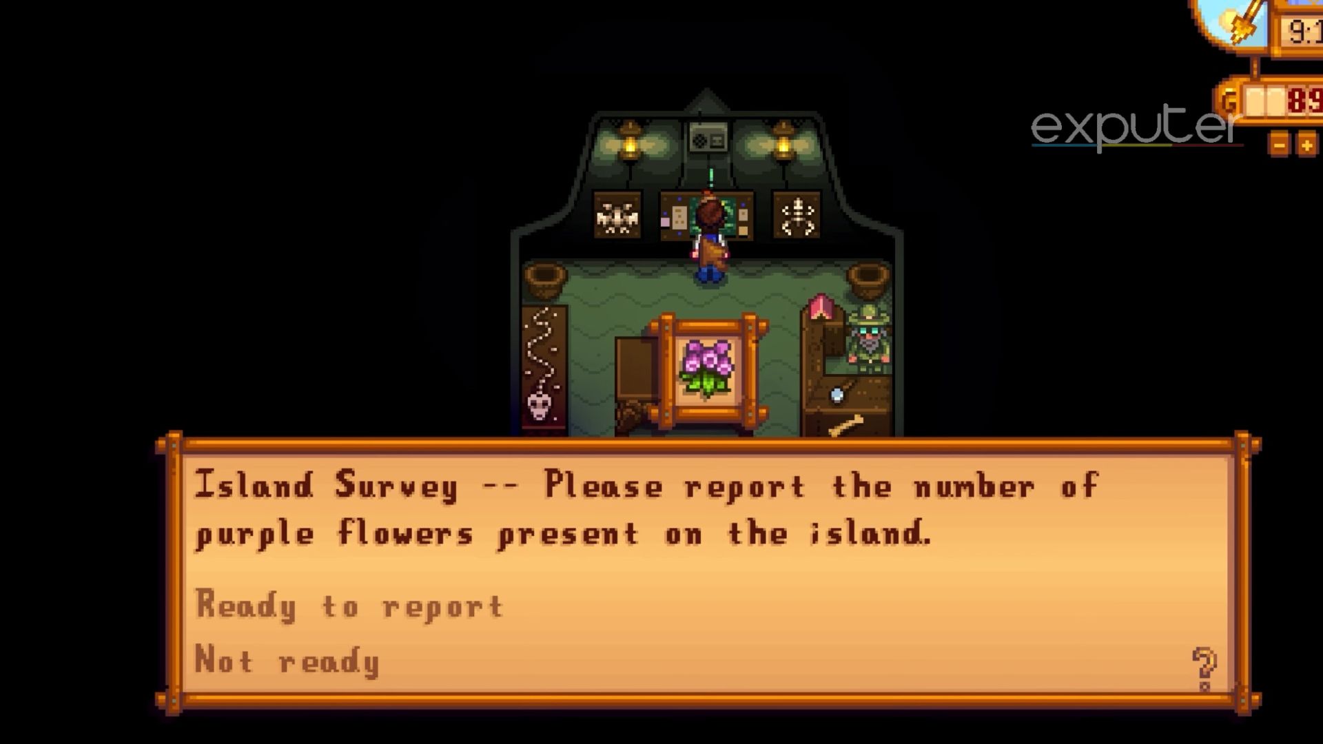 Stardew valley how many purple flower survey.