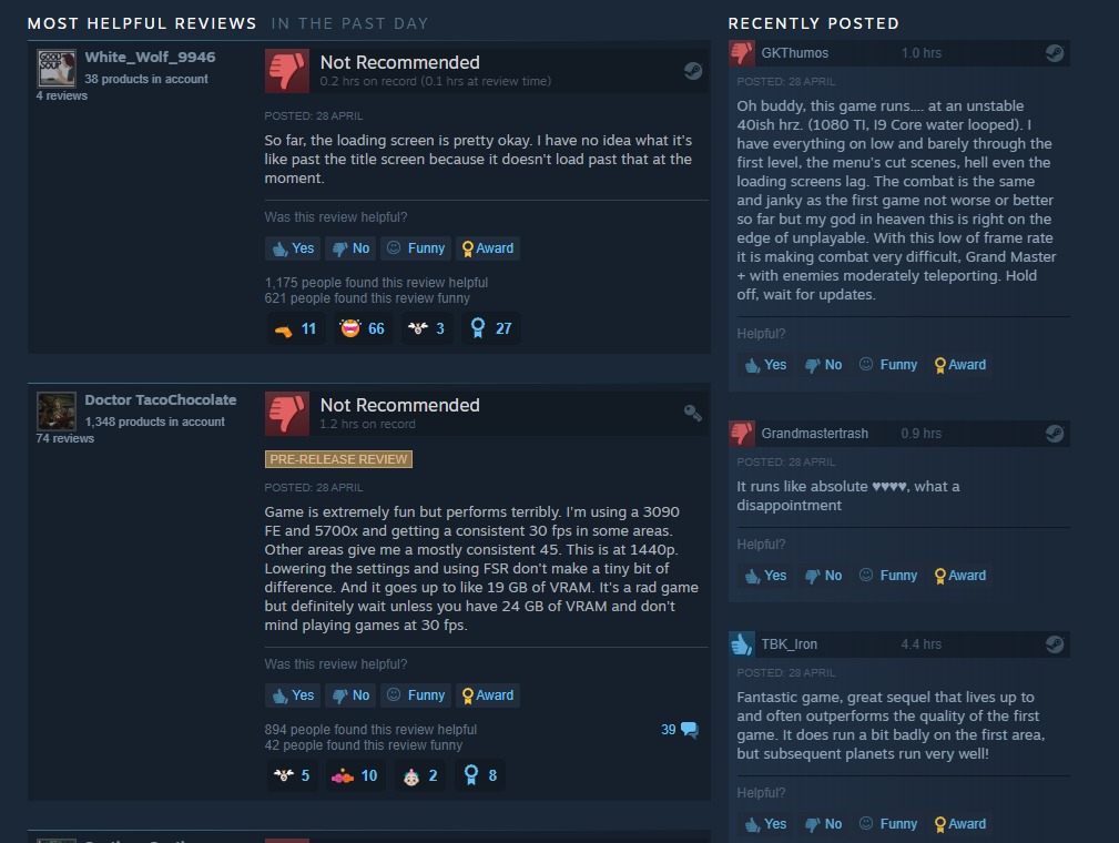 The Star Wars Jedi: Survivor Steam page is full of negative reviews for the entry.