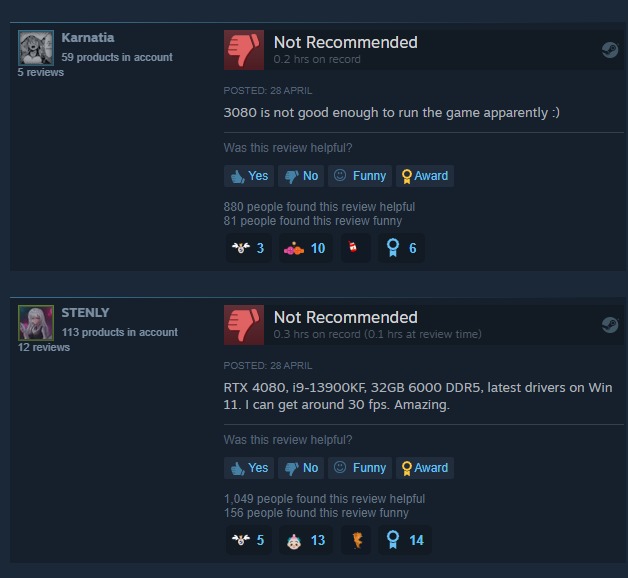 Other reviewers are talking about the game failing to run well despite the required specifications.