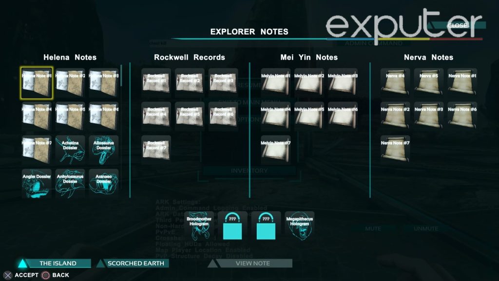 ark survival evolved explorer notes