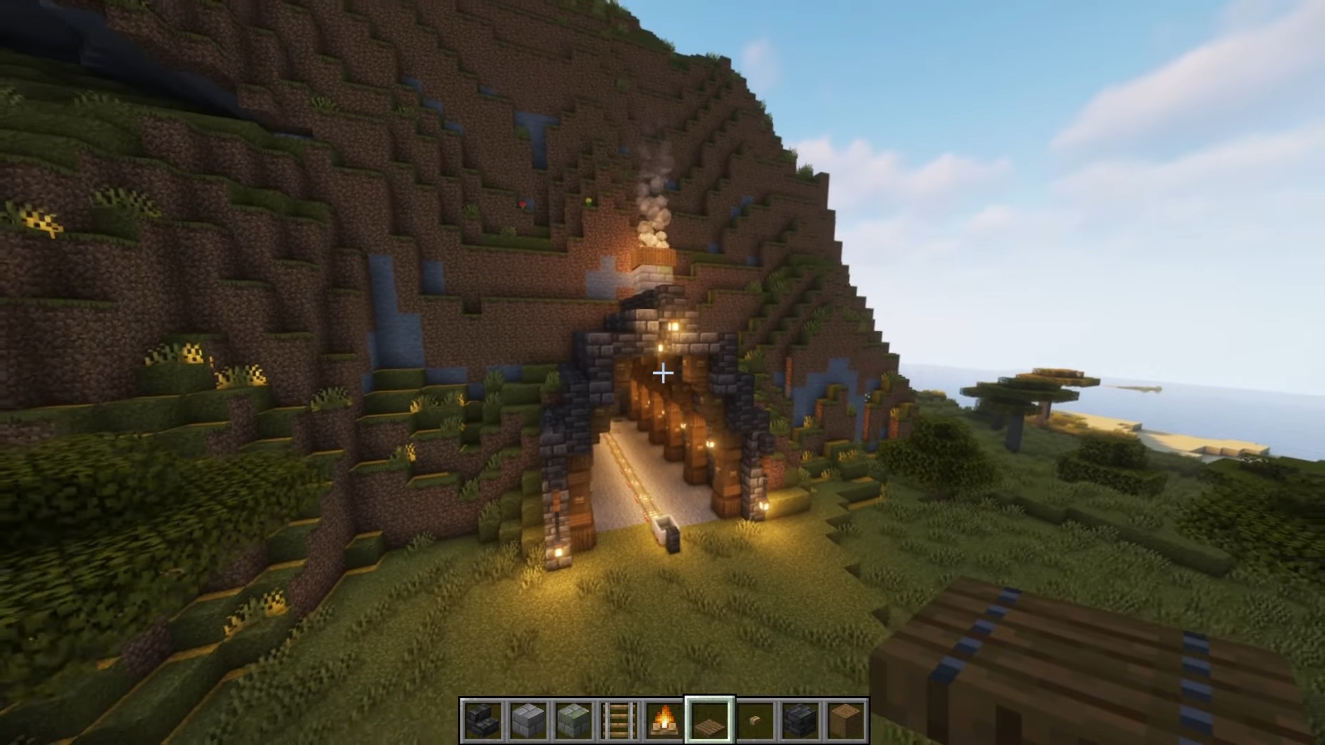 mountain tunnel in minecraft