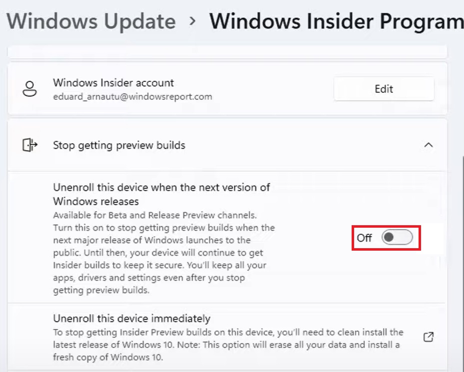 unenrolling windows insider program for valorant