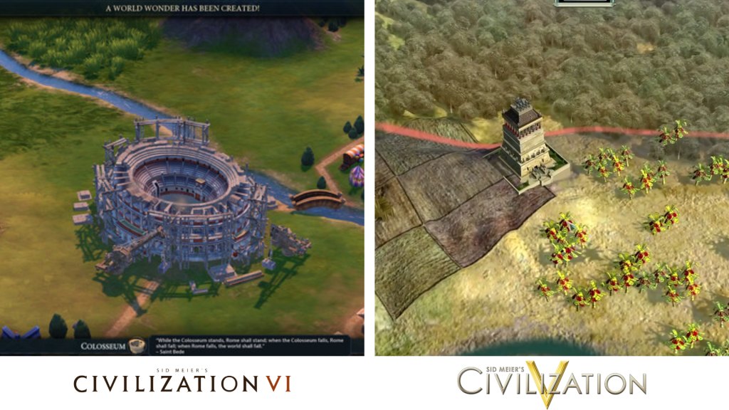 civ 5 and civ 6 wonders