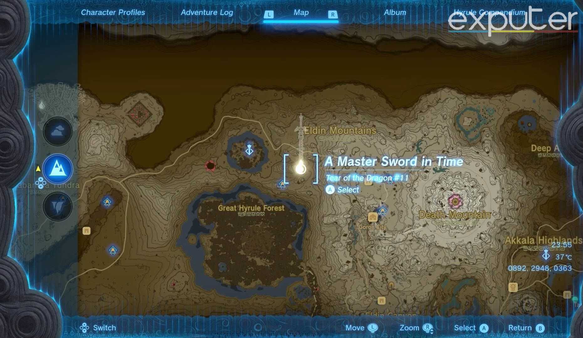 Location of Tears of the Kingdom Geoglyph on map