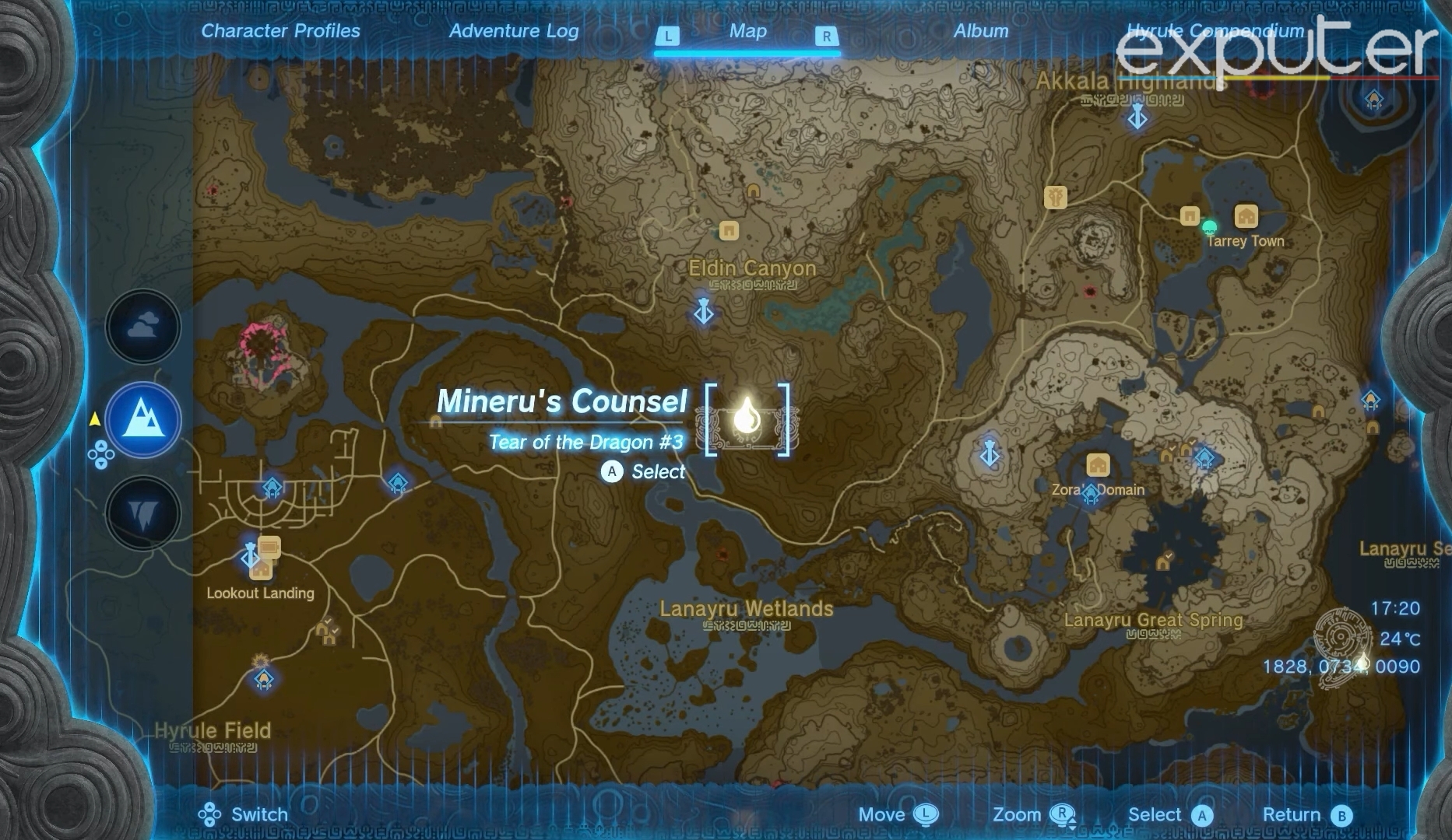 Location of Tears of the Kingdom Geoglyph on map