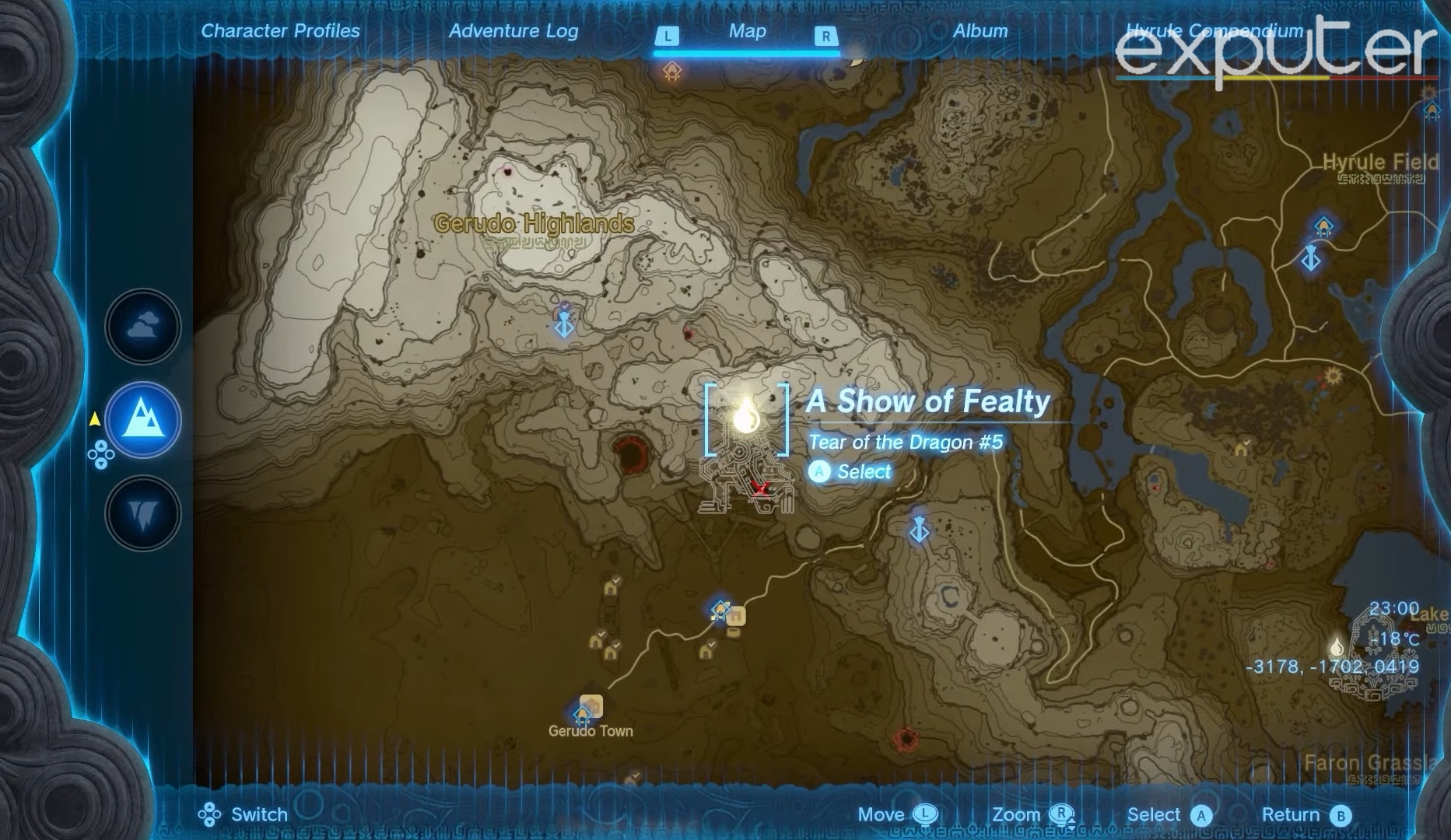 Location of Tears of the Kingdom Geoglyph on map