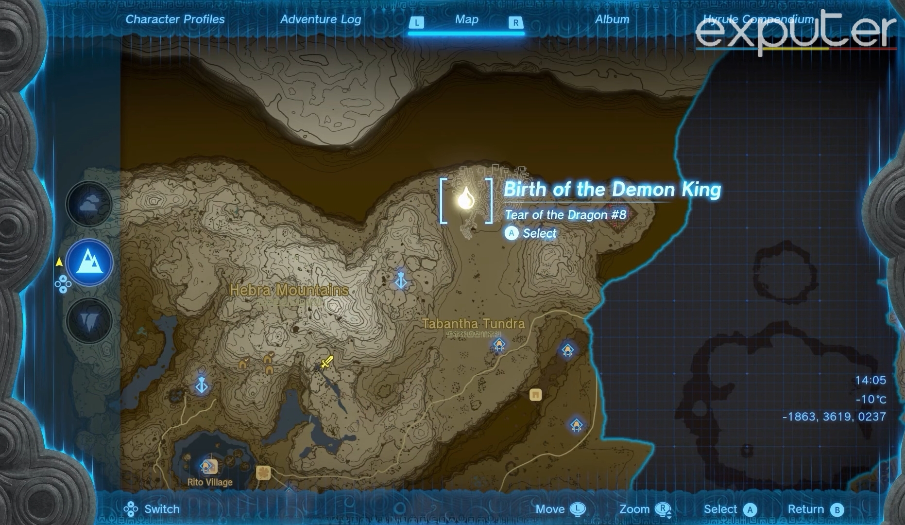 Location of Tears of the Kingdom Geoglyph on map