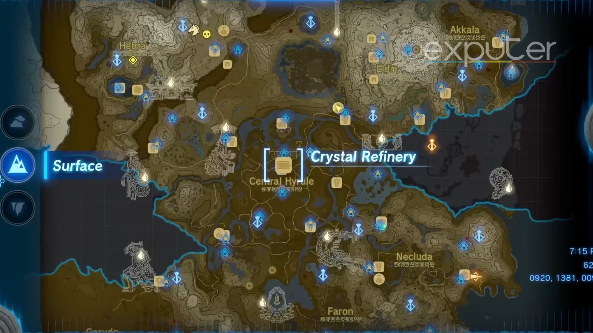 Crystal refinery location.