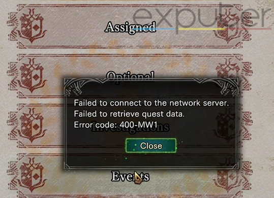 mhw error code 400-MW1 fixed