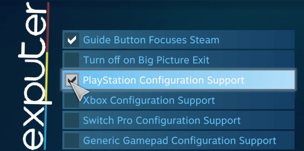 PlayStation configuration support