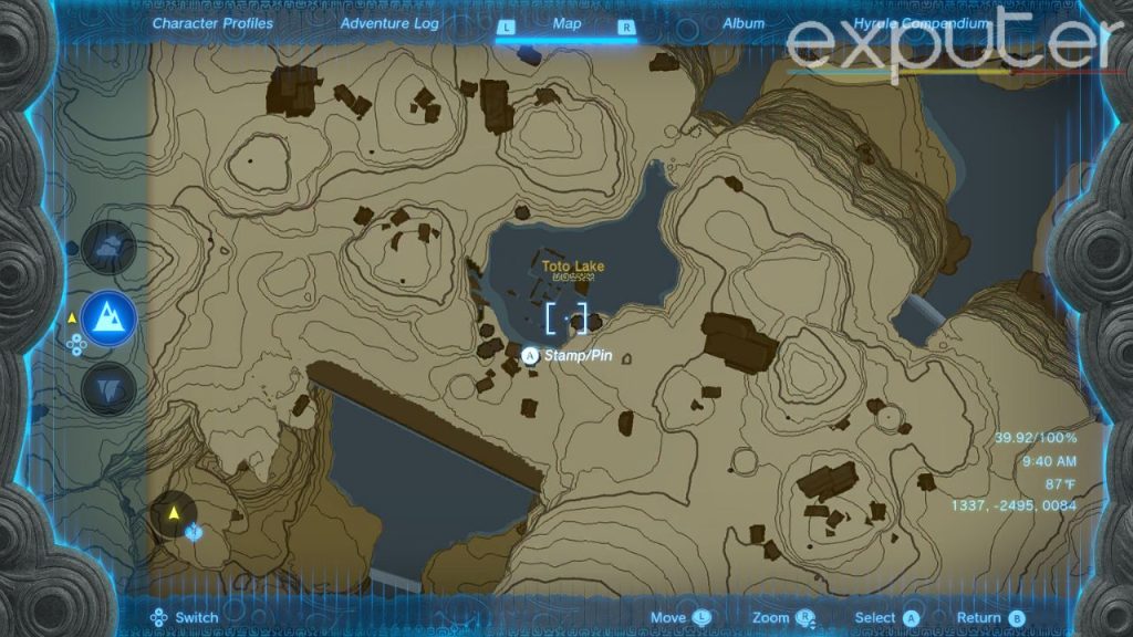 toto lake map