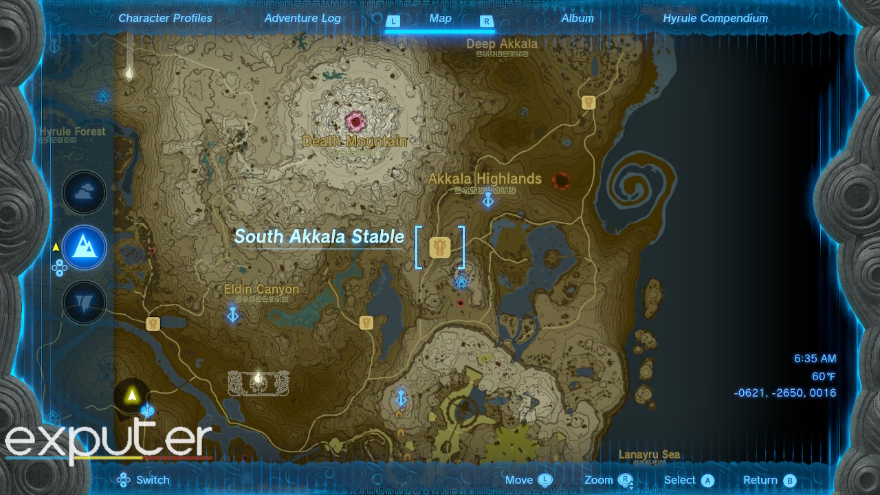 location in the game