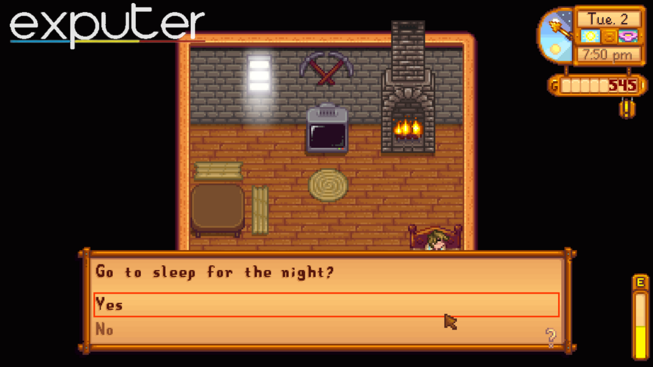 sleeping in stardew valley