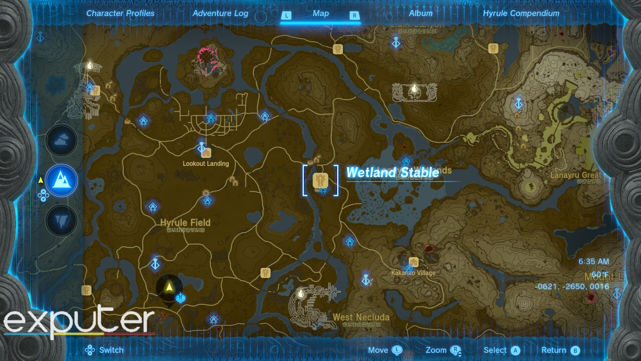 location in the game