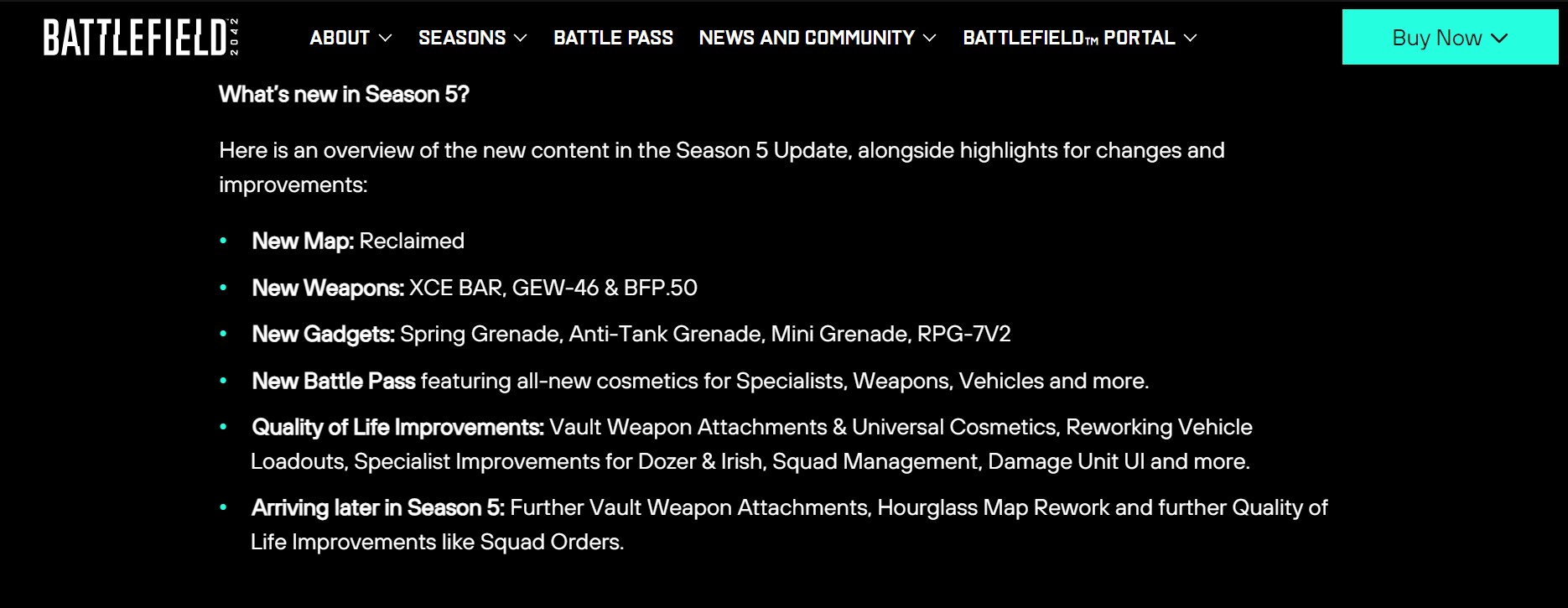 Battlefield 2042 Patch notes