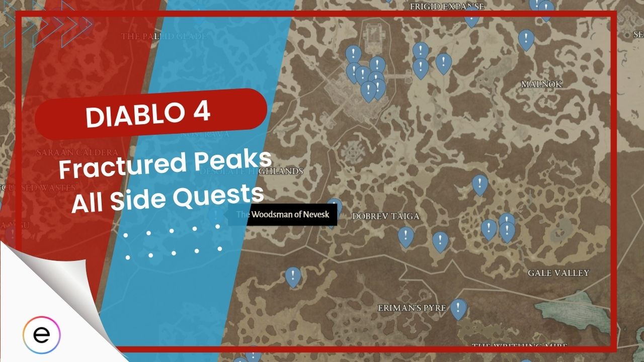 Diablo 4 Fractured Peaks All Side Quest Locations