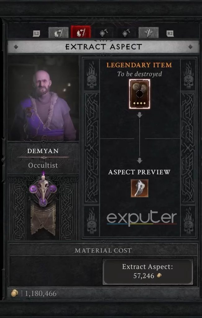 Legendary Item Aspect Extracting 