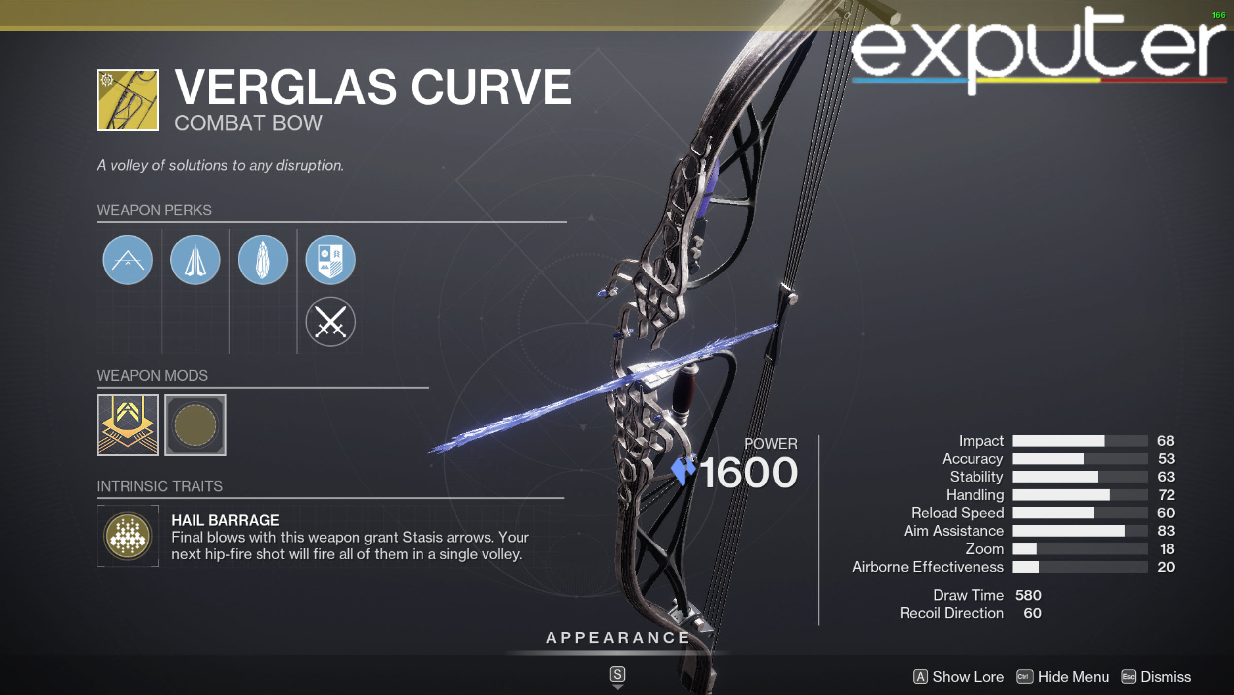 stasis exotic bow kinetic slot