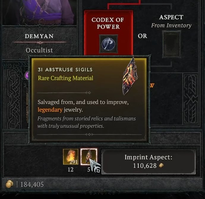 diablo 4 Abstruse Sigil