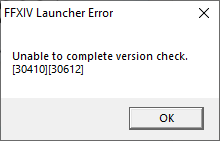 Version Check Failure FFXIV