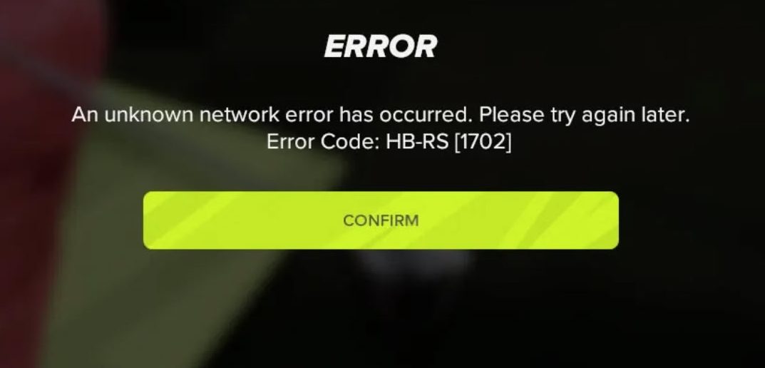 PGA 2k23 Error Code HB RS 1702