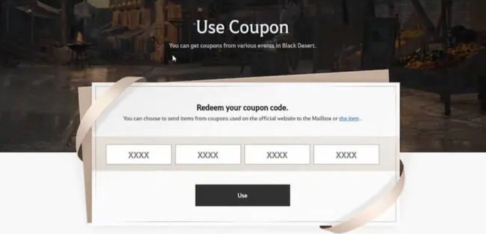 The screen that appears while redeeming the code