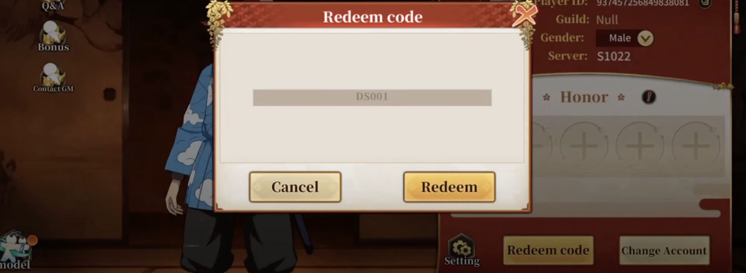 Redeeming Blade of Pillar Redeem Codes.