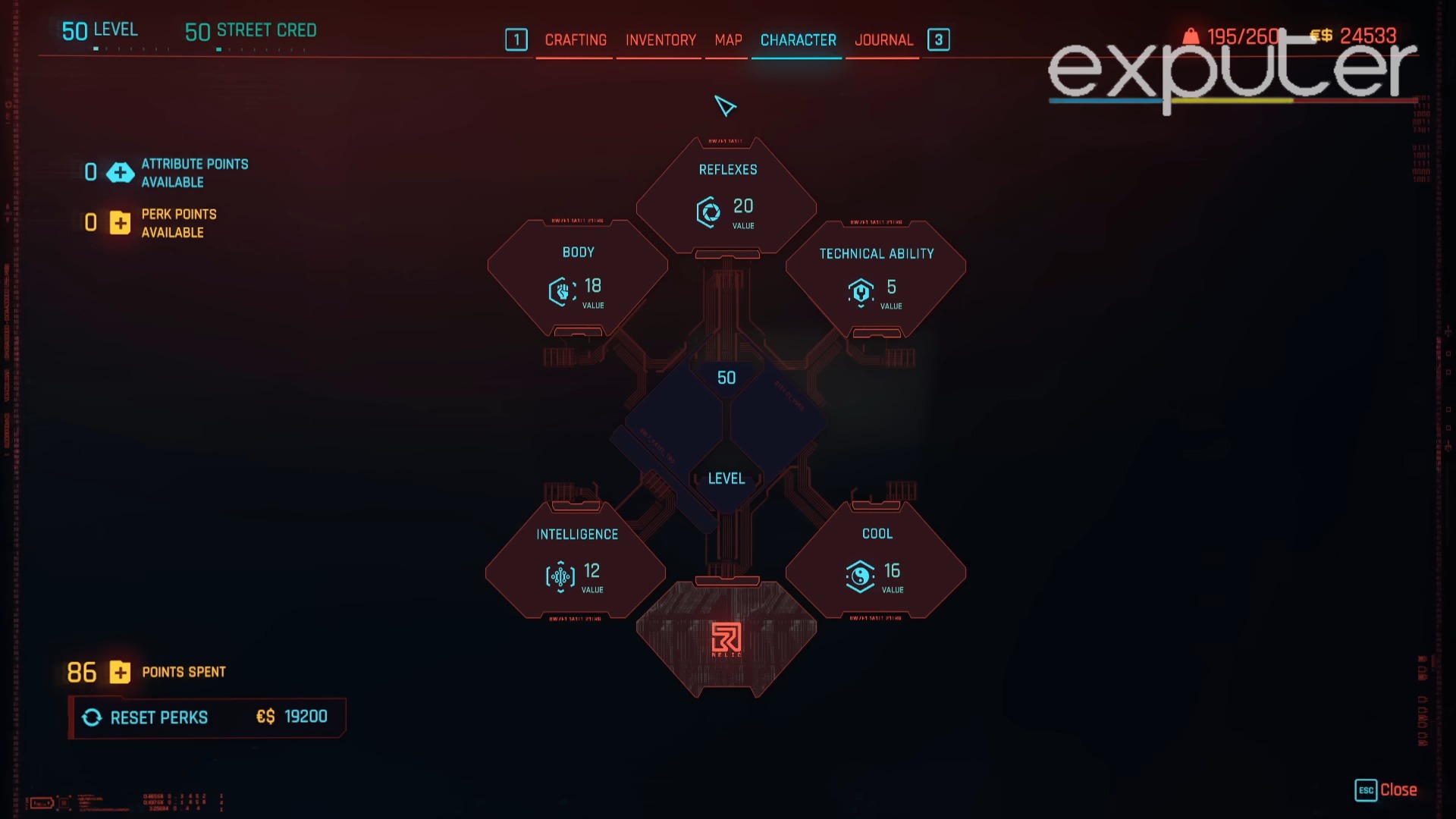 attributes setup for netrunner build