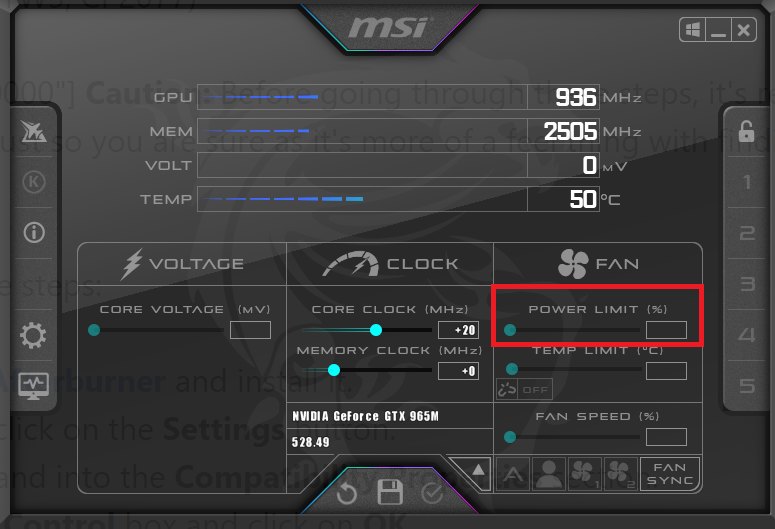 Power Limiting your GPU to fix Device Lost error