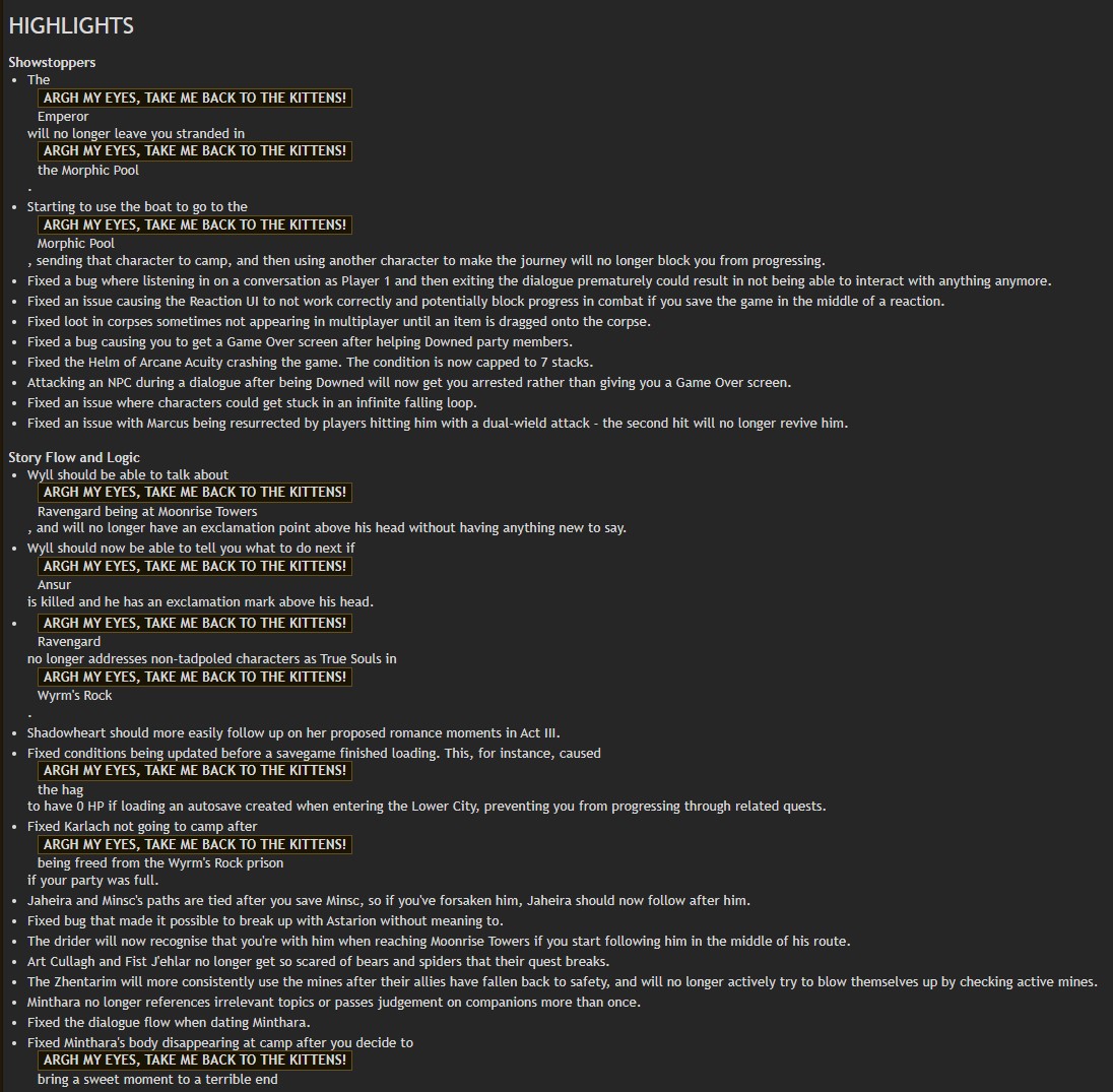 Baldur's Gate 3 Patch Notes #1