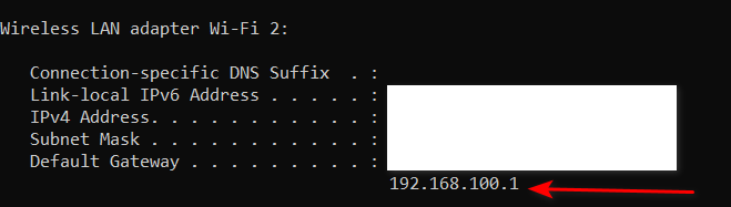 How to check default gateway