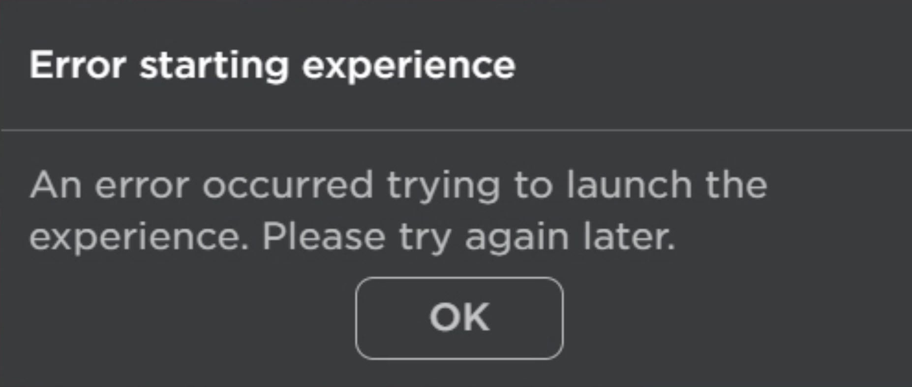 Error Starting Experience Roblox